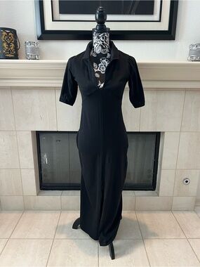 ASOS DESIGN ultimate midi tea dress with collar in black